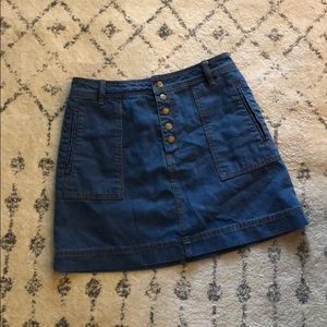 Free People denim button down skirt